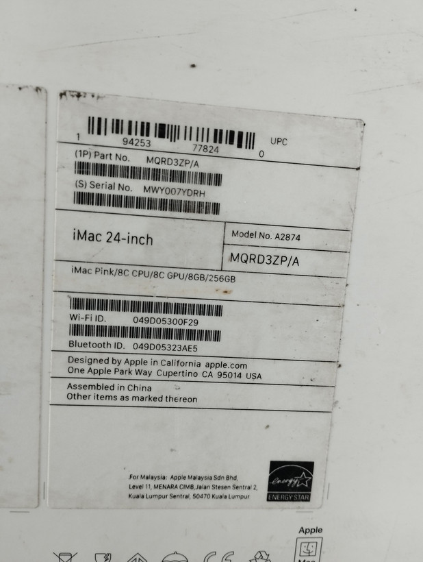آل این وان آی مک اپل iMac Apple 2023 / M3/Ram 8/Hard 256/M3/24 in 4.5K