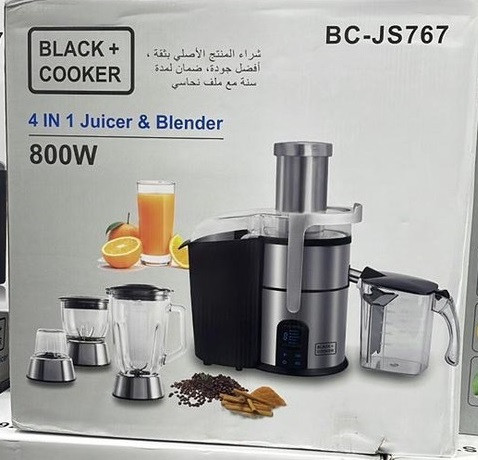 آبمیوه گیر چهار کاره بلک کوکر مدل JS-767 توان 800 وات