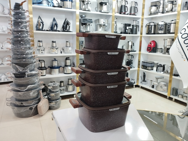 سرویس قابلمه تمام گرانیت 10 پارچه طرح مربع مدل BC-10