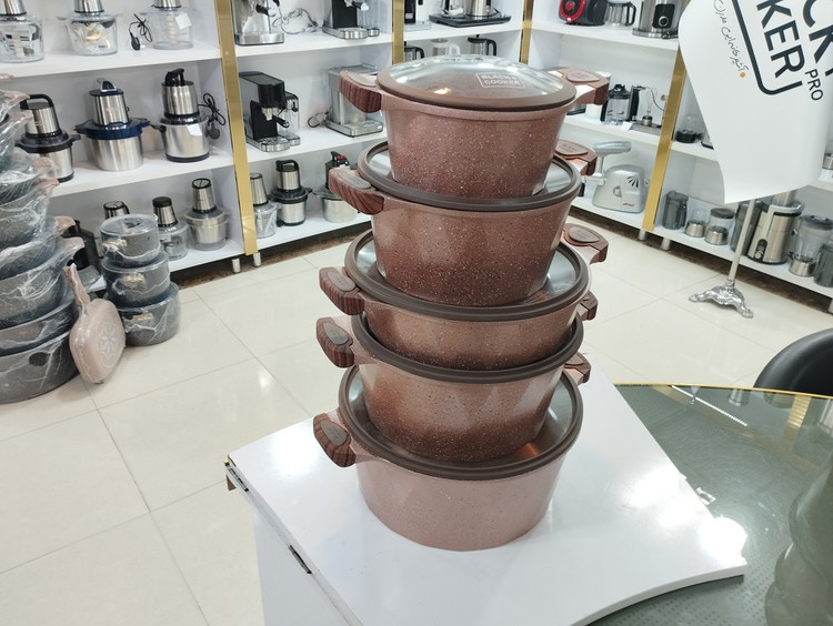 سرویس قابلمه تمام گرانیت 10 پارچه طرح دایره مدل BC-10
