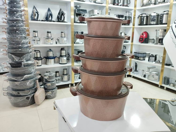 سرویس قابلمه تمام گرانیت 10 پارچه طرح دایره مدل BC-10