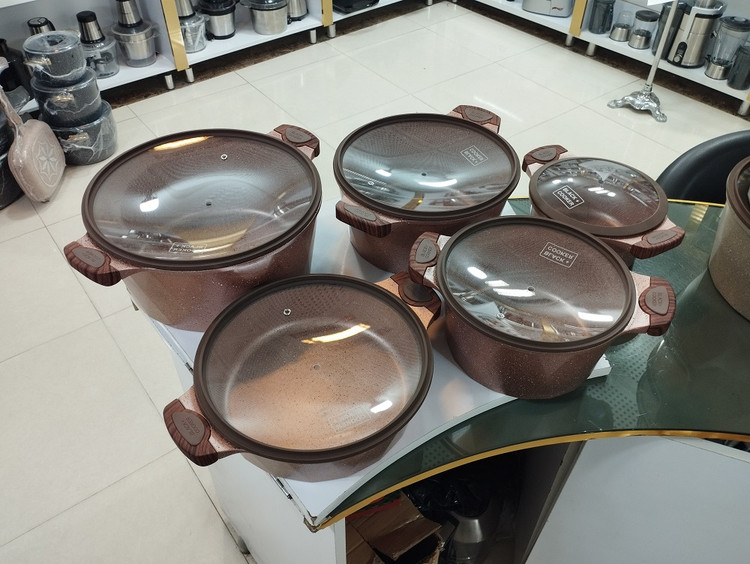 سرویس قابلمه تمام گرانیت 10 پارچه طرح دایره مدل BC-10