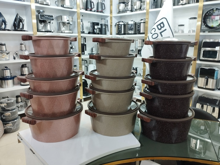 سرویس قابلمه تمام گرانیت 10 پارچه طرح دایره مدل BC-10